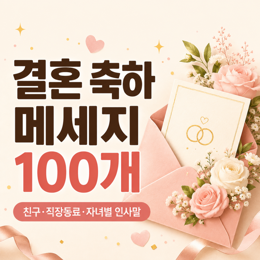 결혼 축하 메세지 100개|친구·직장동료·자녀별 인사말 모음 결혼 축하 메세지 100개|친구·직장동료·자녀별 인사말 모음