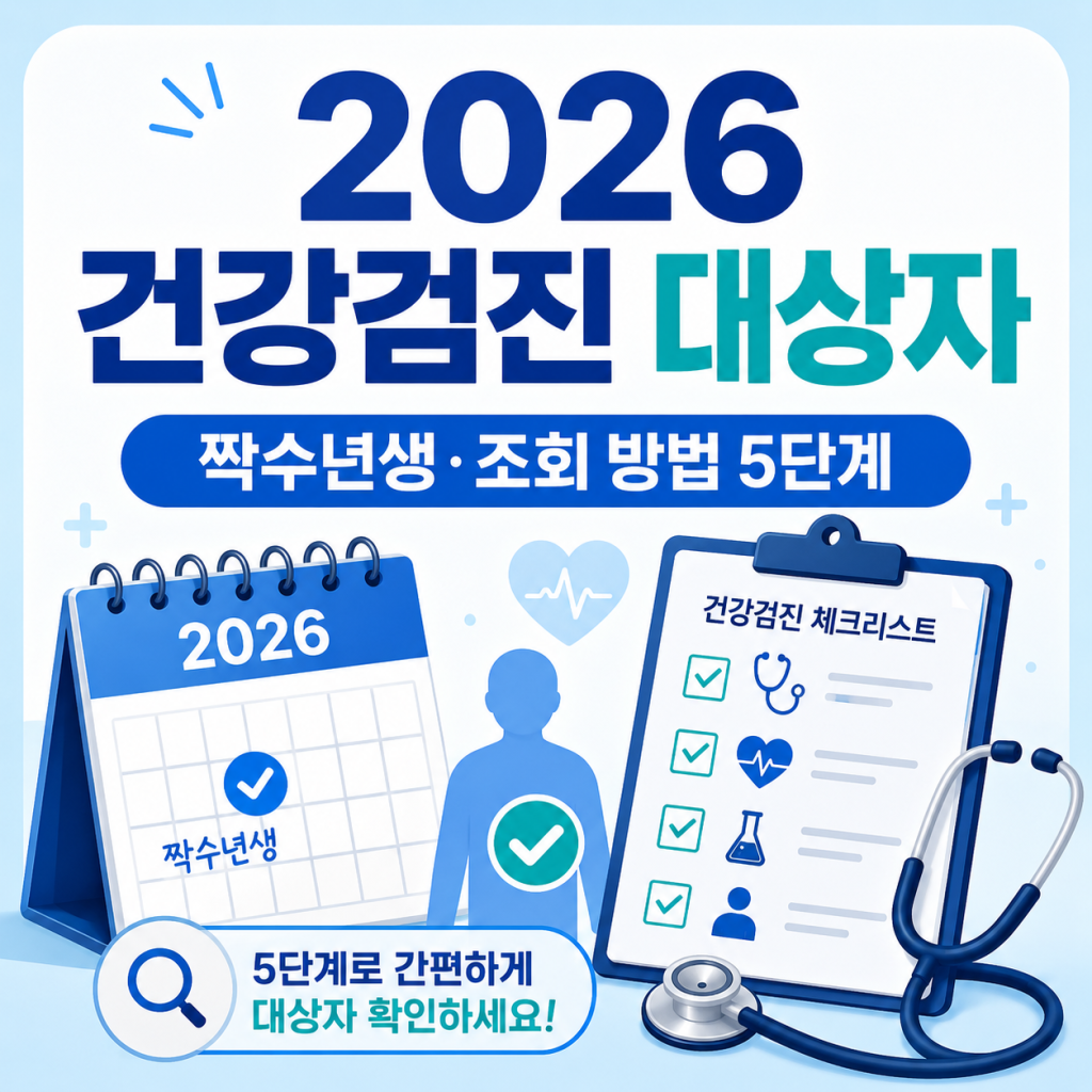 2026 건강검진 대상자 조회 방법과 짝수년생 기준 총정리 2026 건강검진 대상자 조회 방법과 짝수년생 기준 총정리